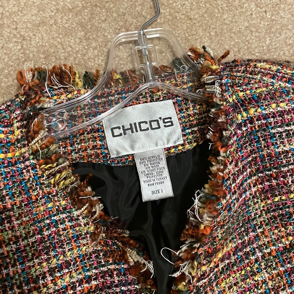 Chico’s Multicolored Tweed Jacket - Picture 2 of 4